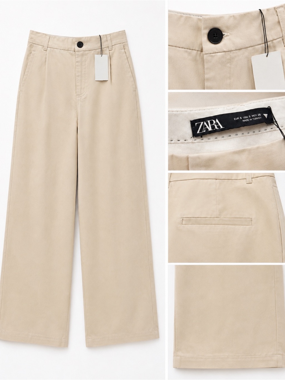 Zara women’s Light Khaki Chino Trousers